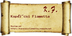 Kopácsi Fiametta névjegykártya